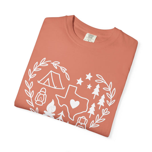 Texas Camping Heart T-Shirt | Outdoor Adventure Graphic Tee