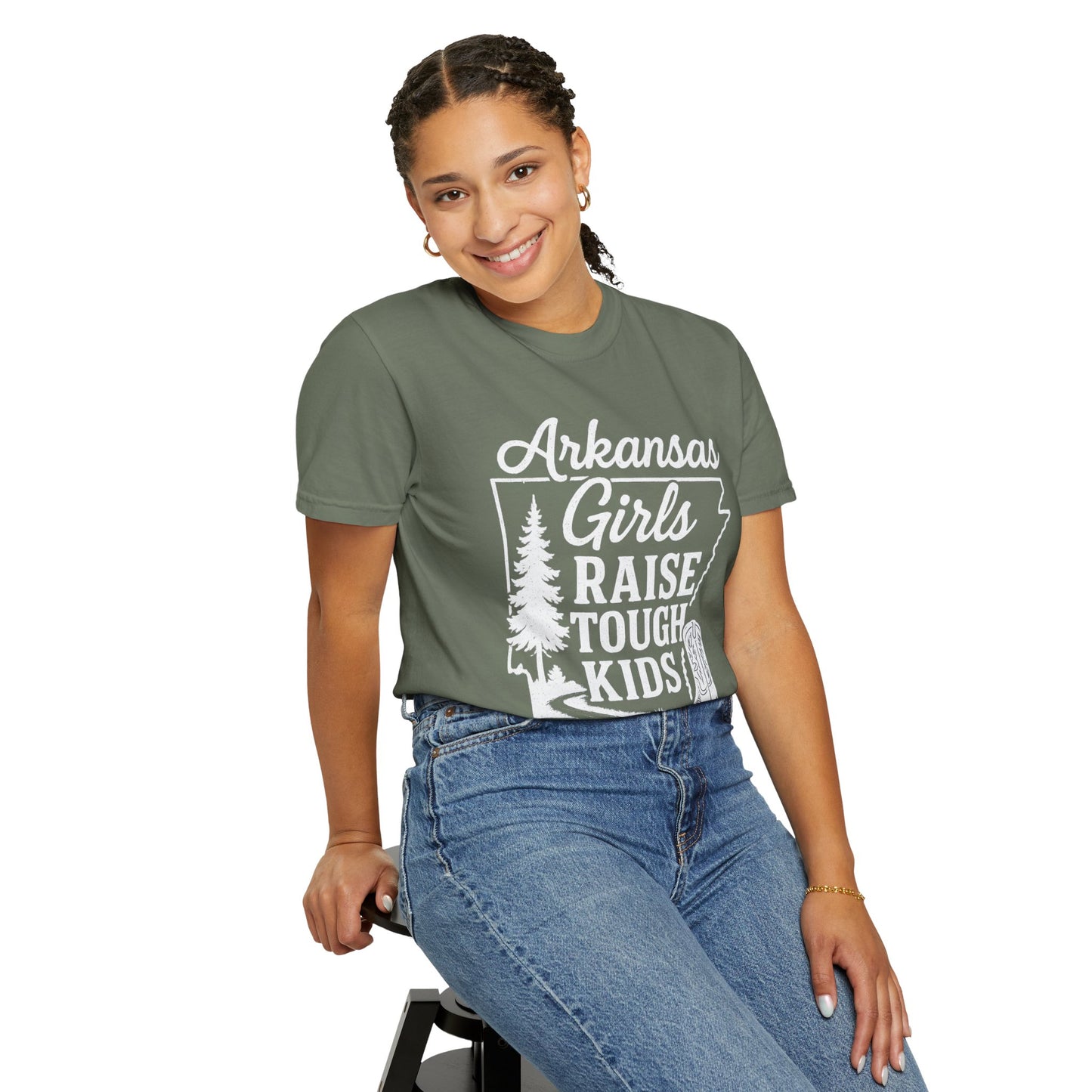 Arkansas Girls Raise Tough Kids Shirt | Southern Mom Pride Tee | Comfort Colors Arkansas Graphic T-Shirt