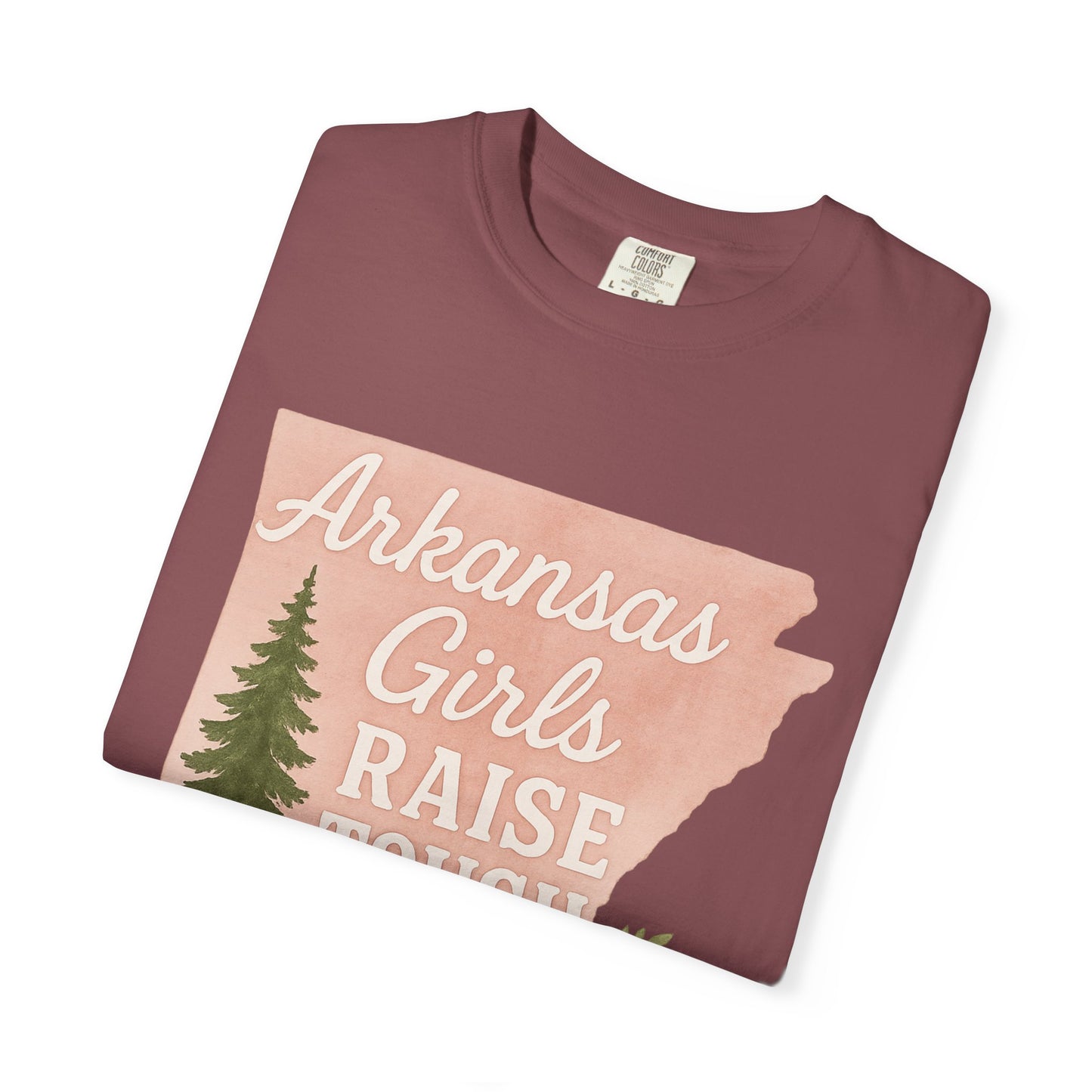 Arkansas Girls Raise Tough Kids Tee | Southern Mom Pride Tee | Comfort Colors Arkansas Graphic T-Shirt
