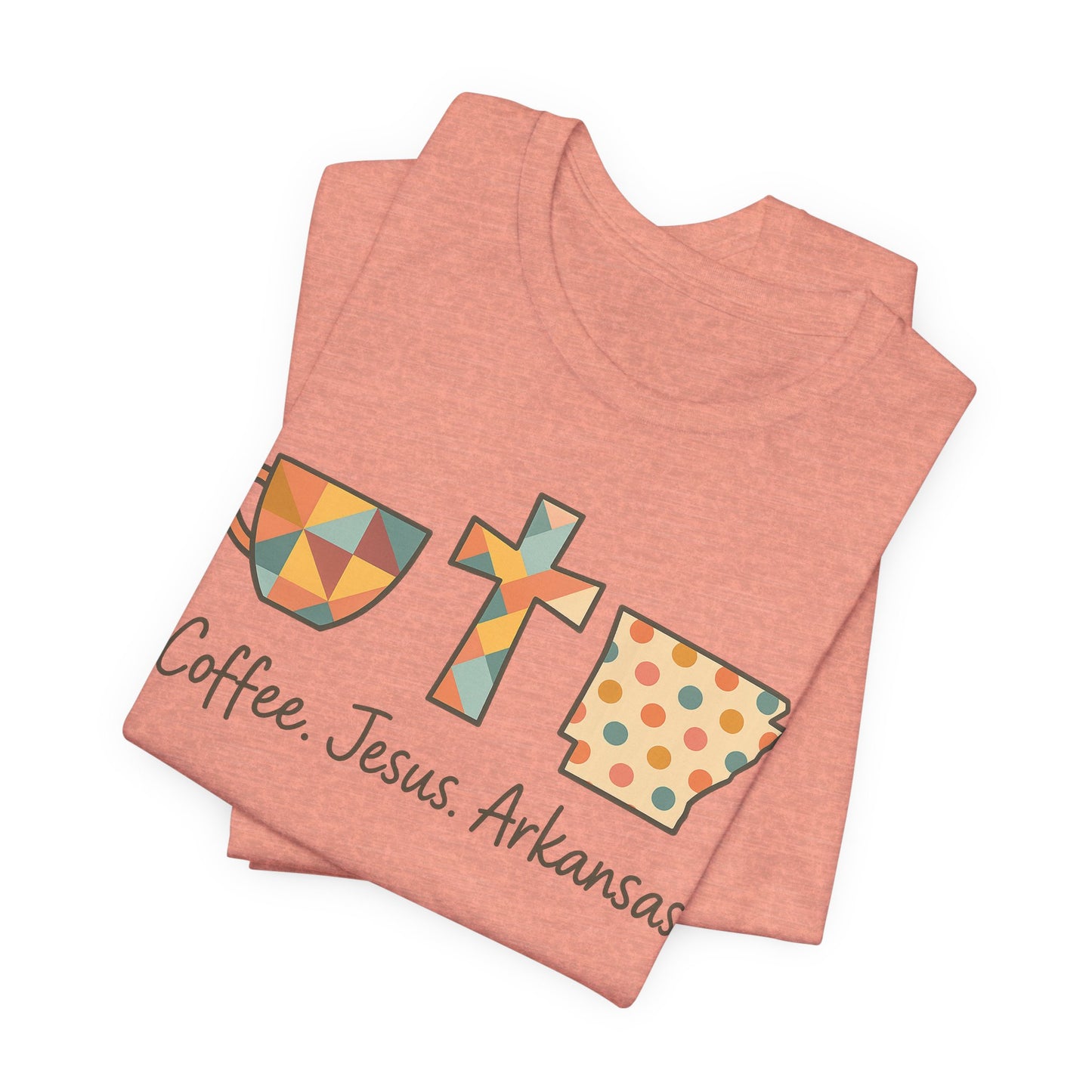 Coffee. Jesus. Arkansas. Southern Faith T-Shirt | Bella Canvas | Rooted South Threads
