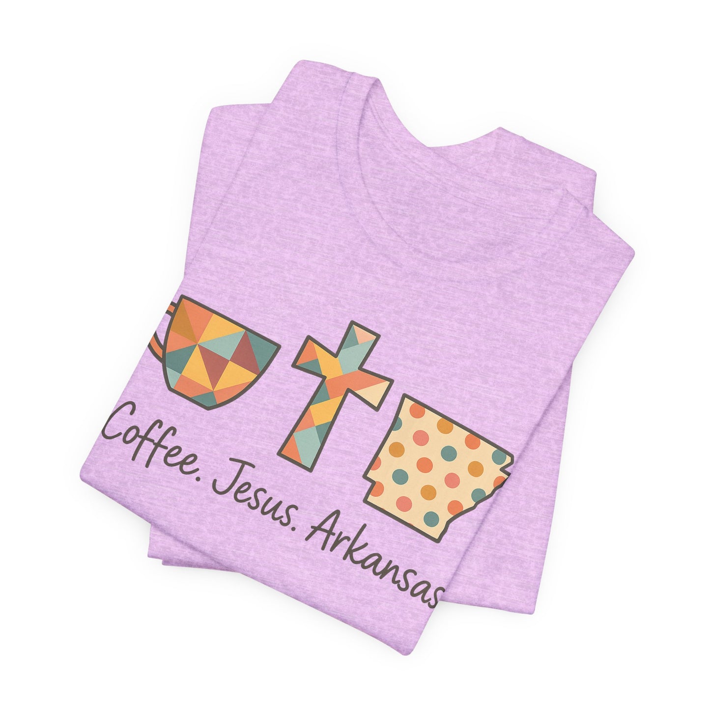 Coffee. Jesus. Arkansas. Southern Faith T-Shirt | Bella Canvas | Rooted South Threads