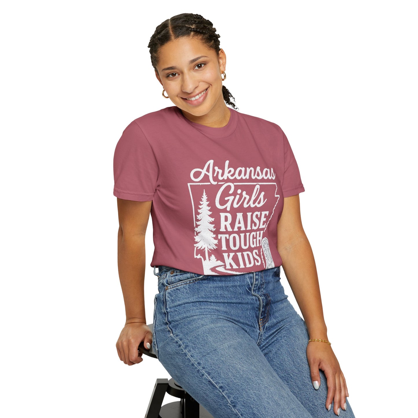 Arkansas Girls Raise Tough Kids Shirt | Southern Mom Pride Tee | Comfort Colors Arkansas Graphic T-Shirt