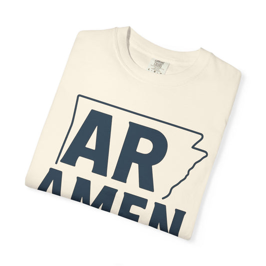 AR AMEN Shirt – Arkansas Christian Tee | Southern Faith Graphic | Minimalist State Pride Shirt | Comfort Colors Tee | Rooted South Threads