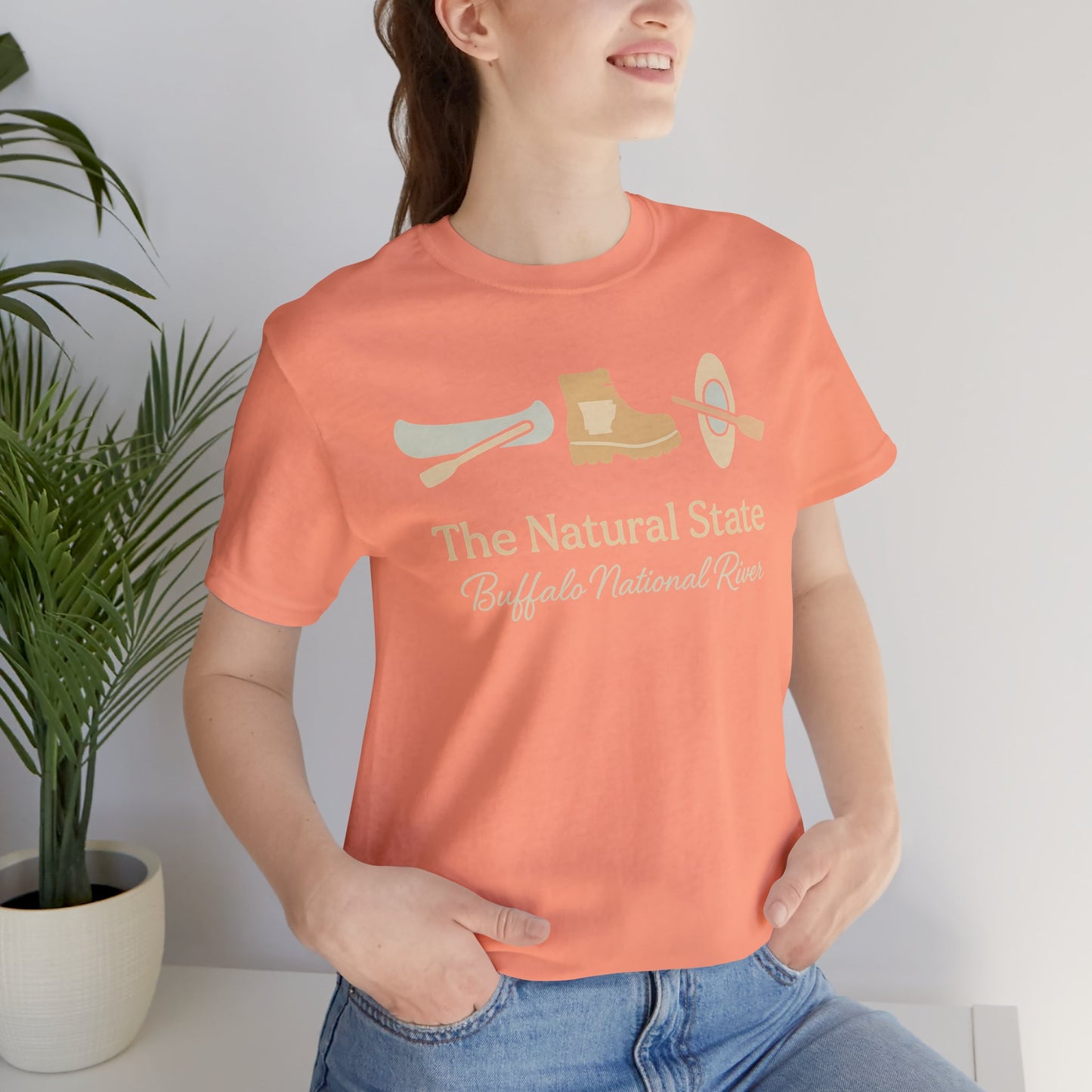 "Adventure Awaits - Hiking & Kayaking Arkansas Tee for Outdoor Enthusiasts"