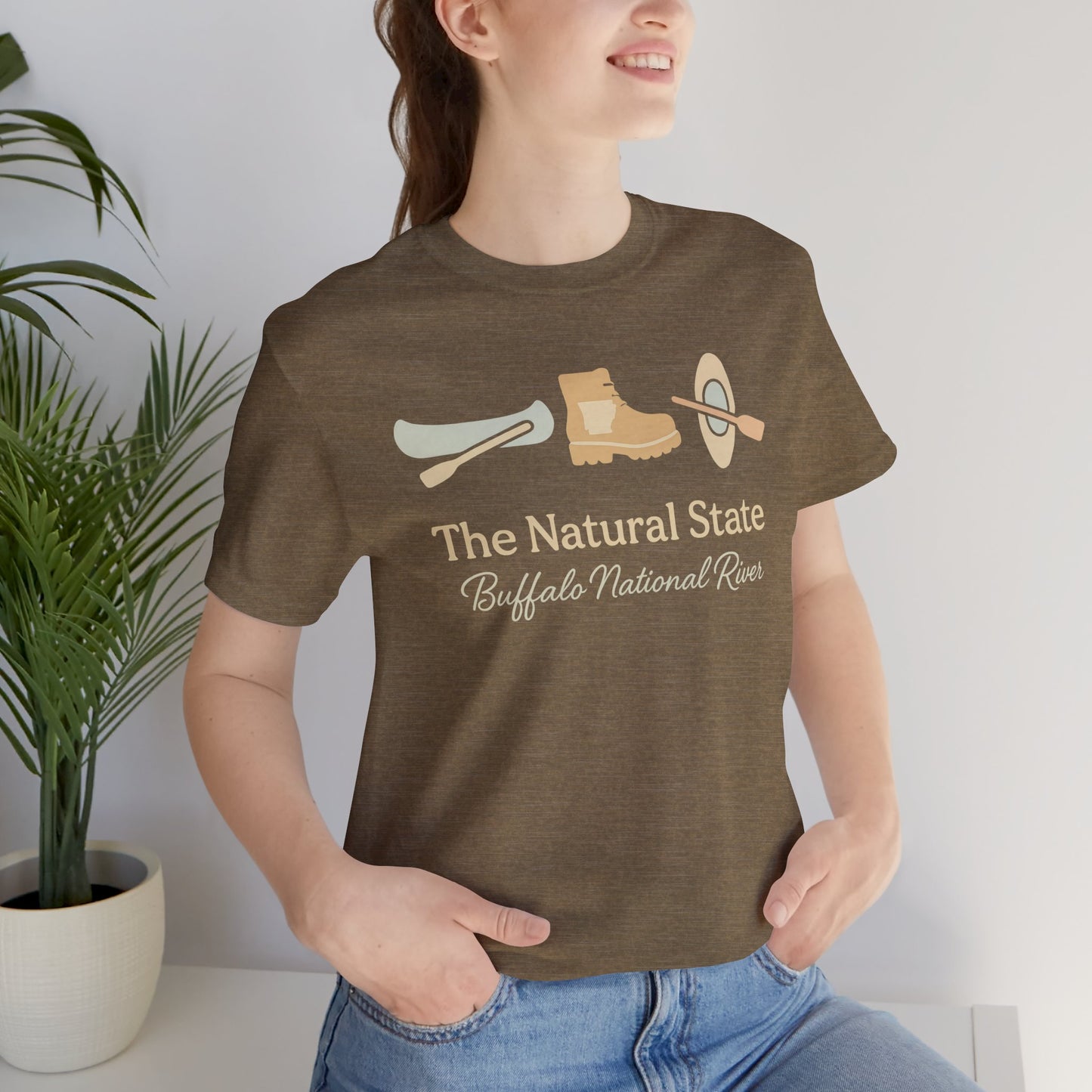 "Adventure Awaits - Hiking & Kayaking Arkansas Tee for Outdoor Enthusiasts"