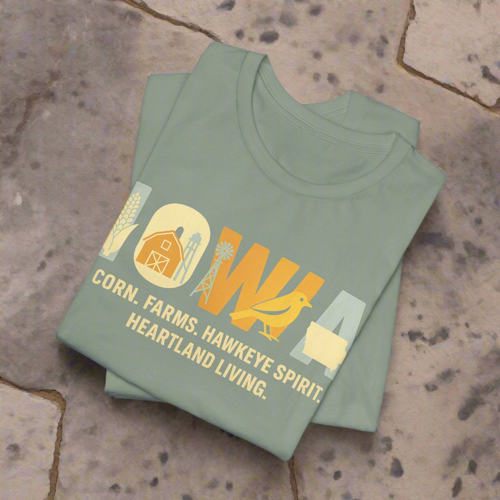 Iowa Retro Graphic T-Shirt – Corn, Farms, and Hawkeye Spirit Shirt | Rooted South Threads