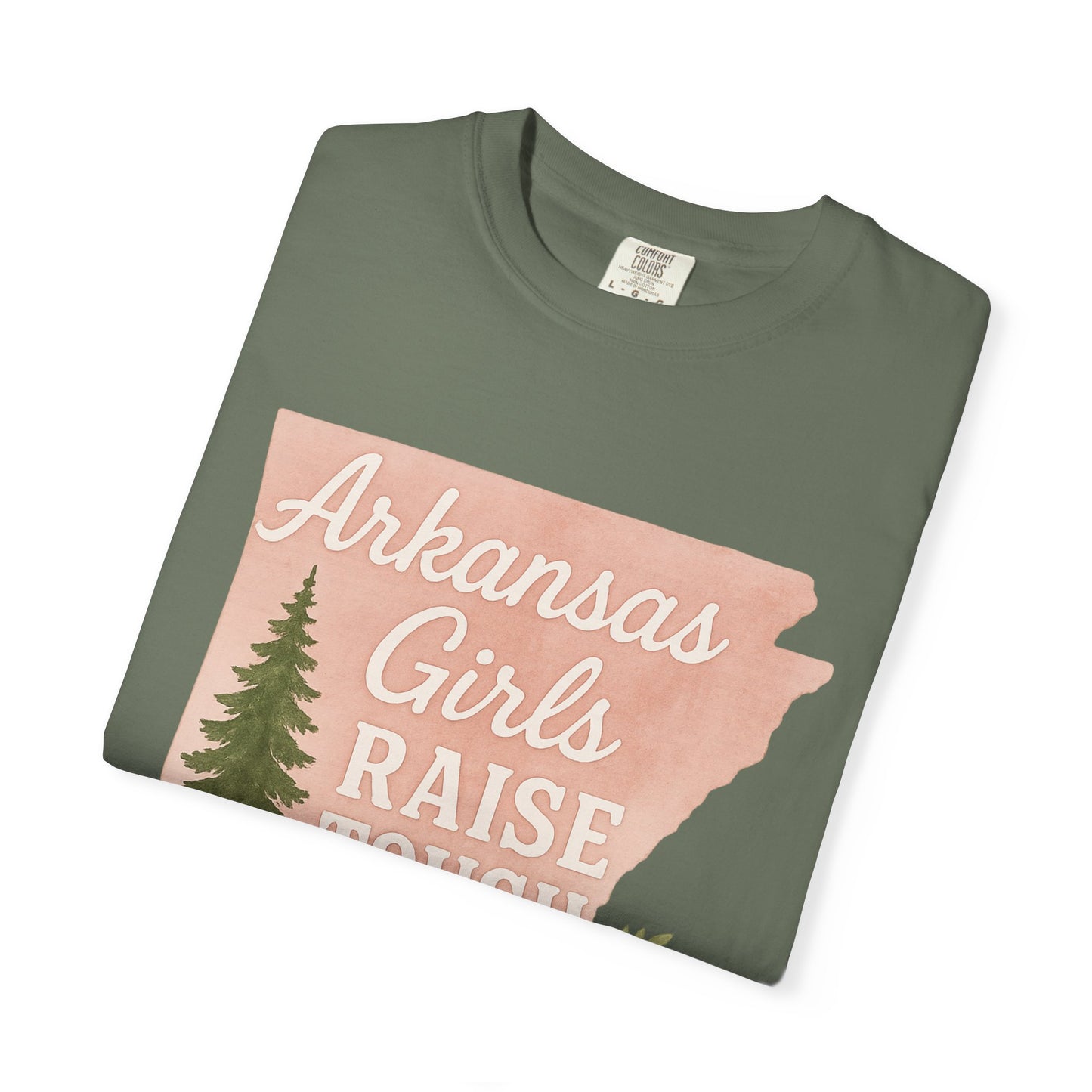 Arkansas Girls Raise Tough Kids Tee | Southern Mom Pride Tee | Comfort Colors Arkansas Graphic T-Shirt