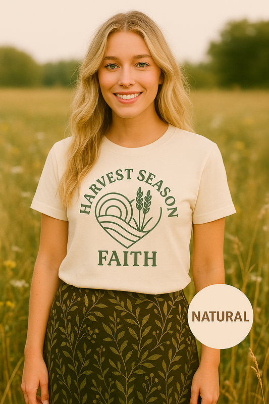 Harvest Season Faith T-Shirt – Christian Fall Graphic Tee | Southern Faith Shirt for Women | Rooted South Threads