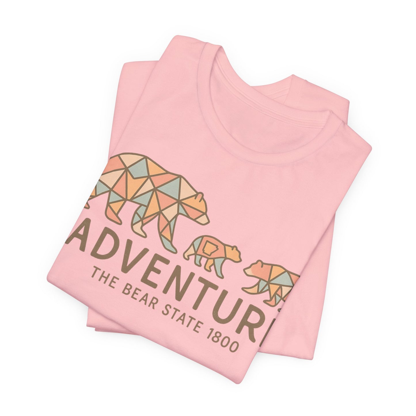 Adventure Bear State Shirt – Geometric Bear Family Tee, The Bear State 1800 Outdoor Shir