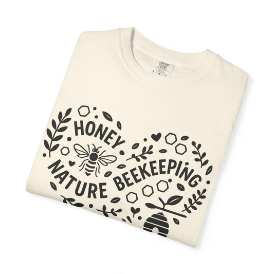 Beekeeping Heart Shirt – Honey Bee Nature Lover Graphic Tee – Sustainable Apiary Comfort Colors Style | Comfort Colors Graphic T-Shirt