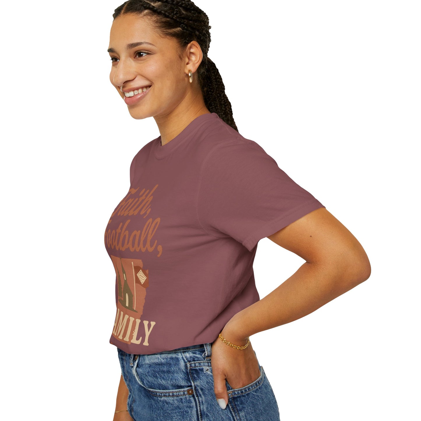 Faith, Football & Family Arkansas Tee – Southern Heritage Shirt for Game Days & Gatherings