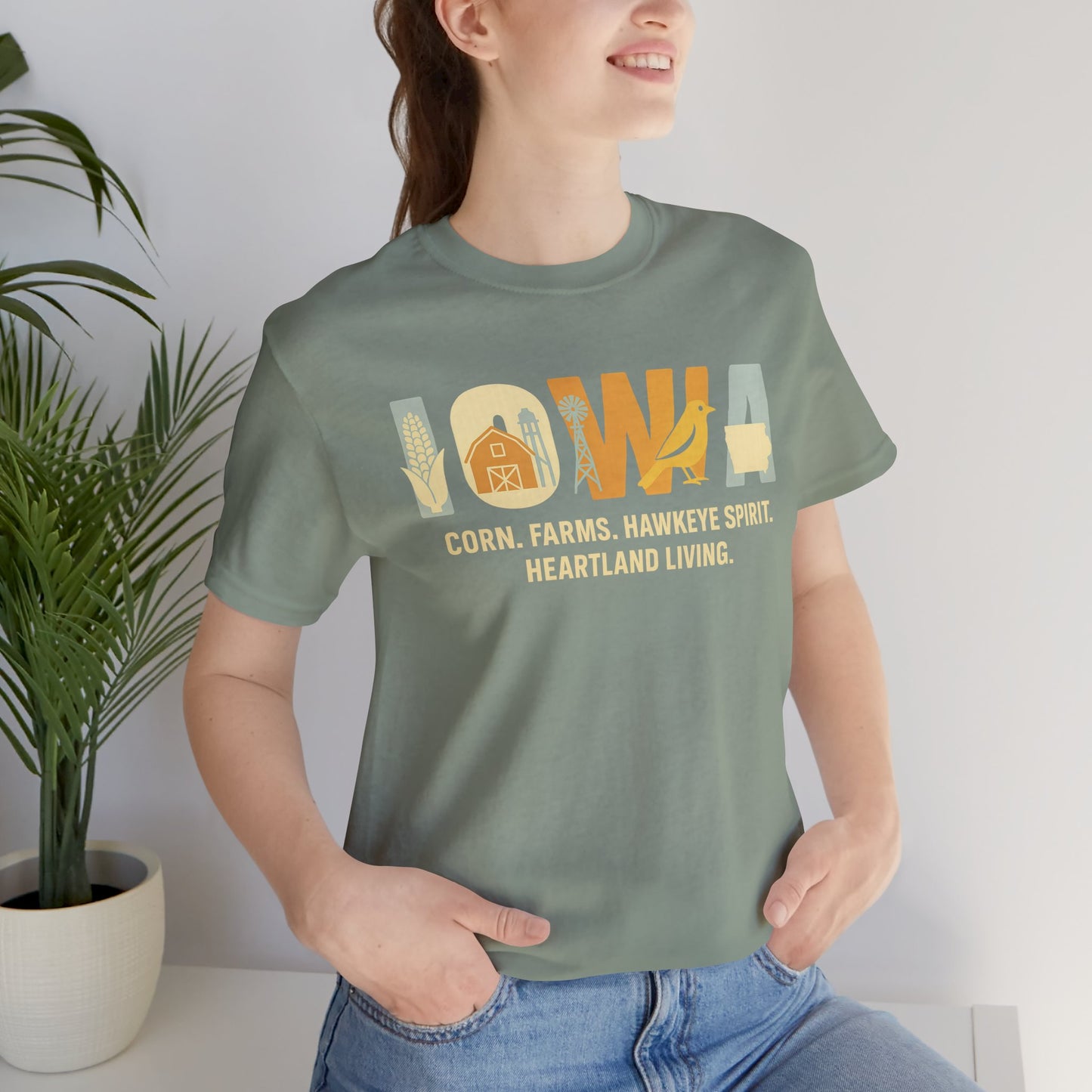 Iowa Retro Graphic T-Shirt – Corn, Farms, and Hawkeye Spirit Shirt | Rooted South Threads