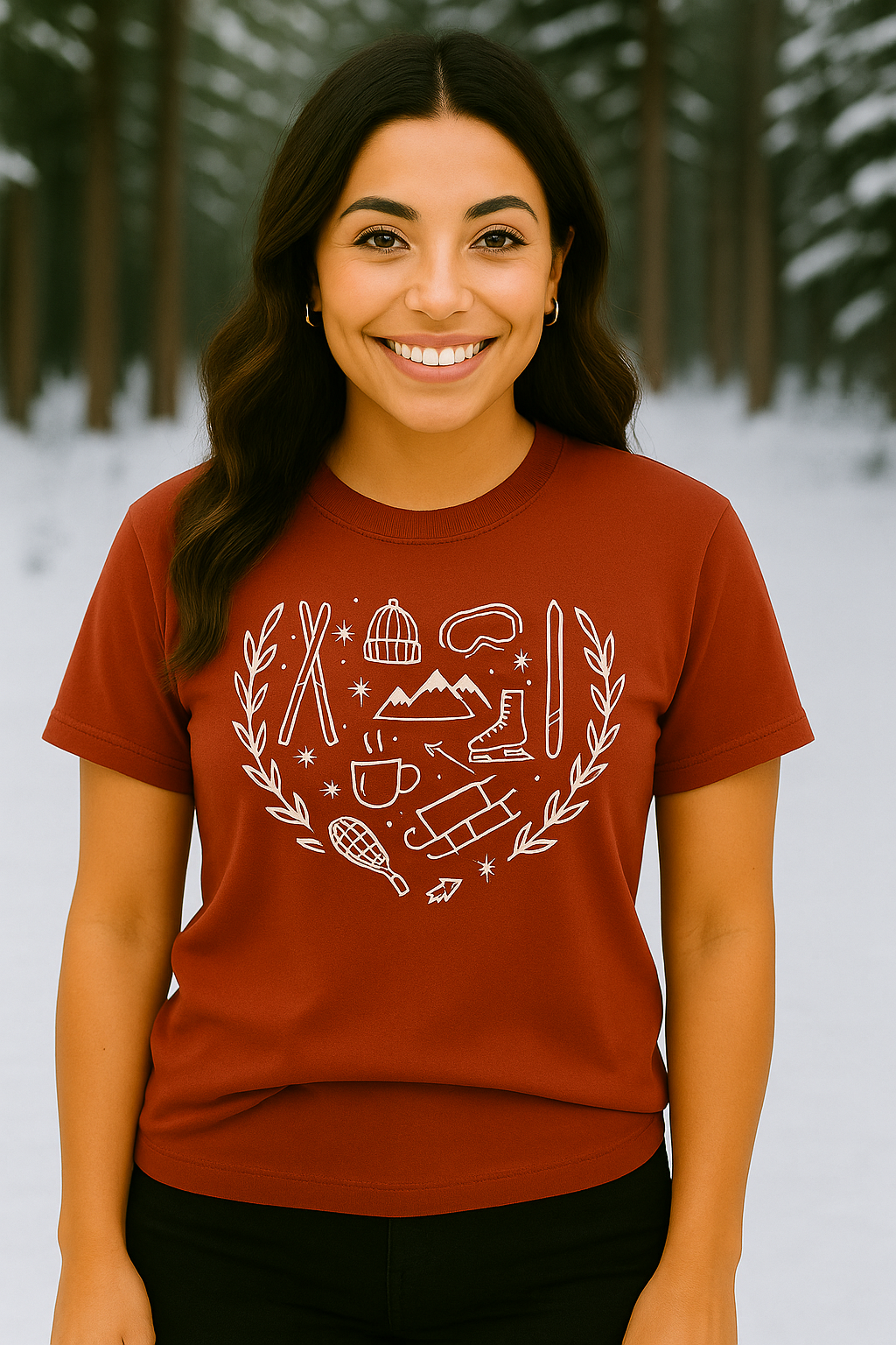 Winter Sports Lovers T-Shirt | Skiing, Snowboarding & Ice Hockey Graphic Tee