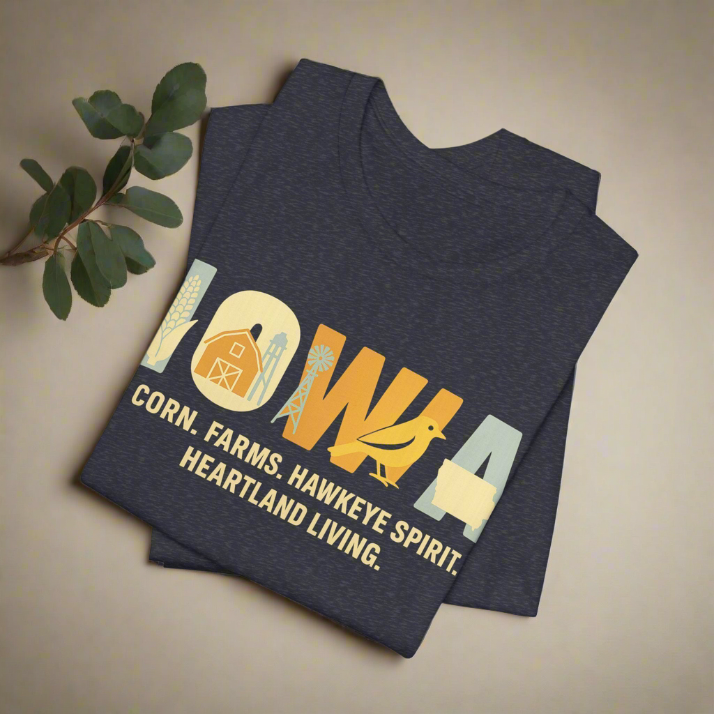 Iowa Retro Graphic T-Shirt – Corn, Farms, and Hawkeye Spirit Shirt | Rooted South Threads