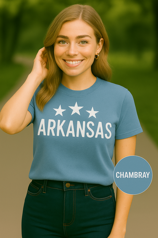 Arkansas Three Star Shirt – Southern State Pride Tee – Comfort Colors Vintage Graphic T-Shirt