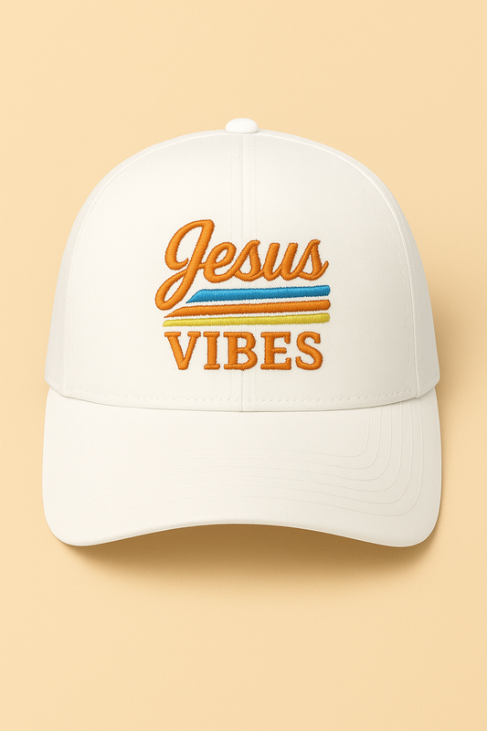 Jesus Vibes Retro Christian Hat | Vintage Embroidered Faith Trucker Cap | Rooted South Threads