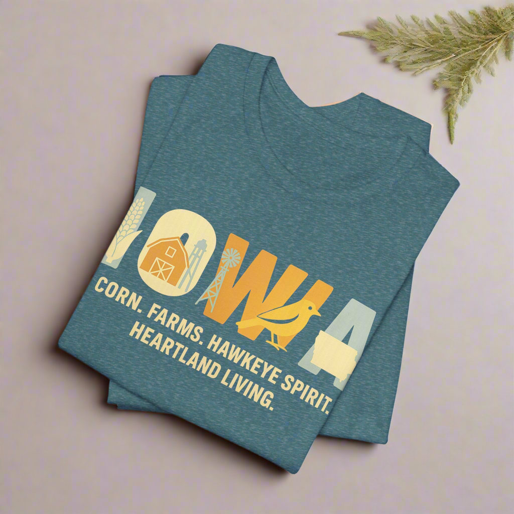 Iowa Retro Graphic T-Shirt – Corn, Farms, and Hawkeye Spirit Shirt | Rooted South Threads