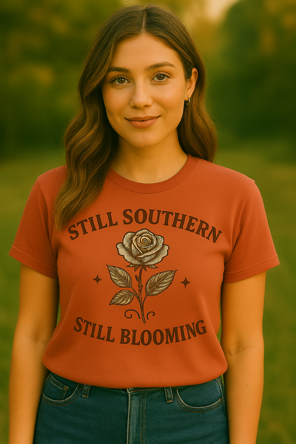 Still Southern Still Blooming Tee – Vintage Rose Graphic Southern Shirt
