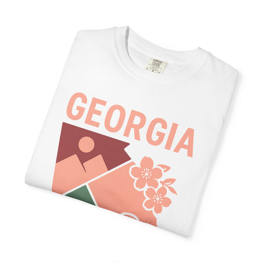Georgia State Icons Tee – Southern Roots, Scenic Views & Peach State Pride | Southern State Pride Tee – Comfort Colors Vintage Graphic T-Shirt
