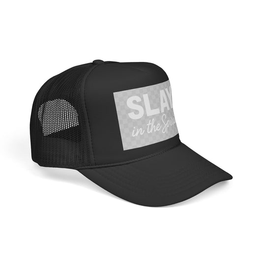 SLAY in the Spirit Christian Hat – Faith Over Fear Trucker Cap for Women | Spiritual Warfare Fashion