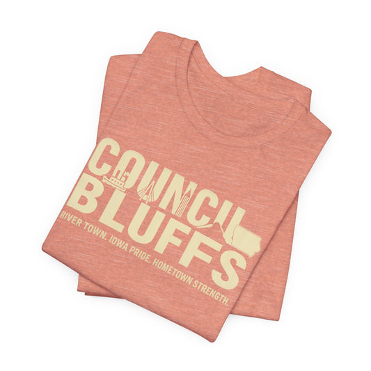 Council Bluffs Retro T-Shirt – Iowa River Town Pride Tee | Rooted South Threads