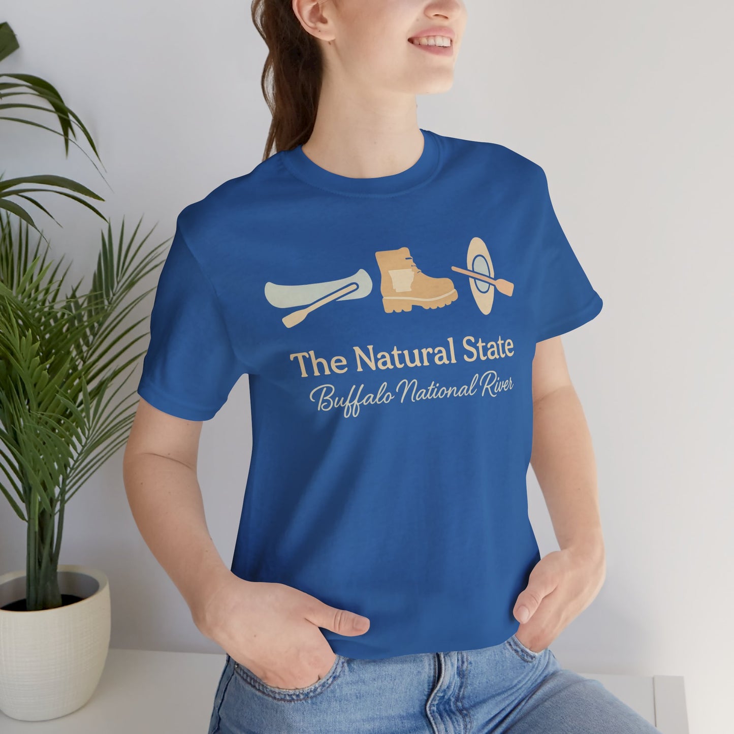 "Adventure Awaits - Hiking & Kayaking Arkansas Tee for Outdoor Enthusiasts"