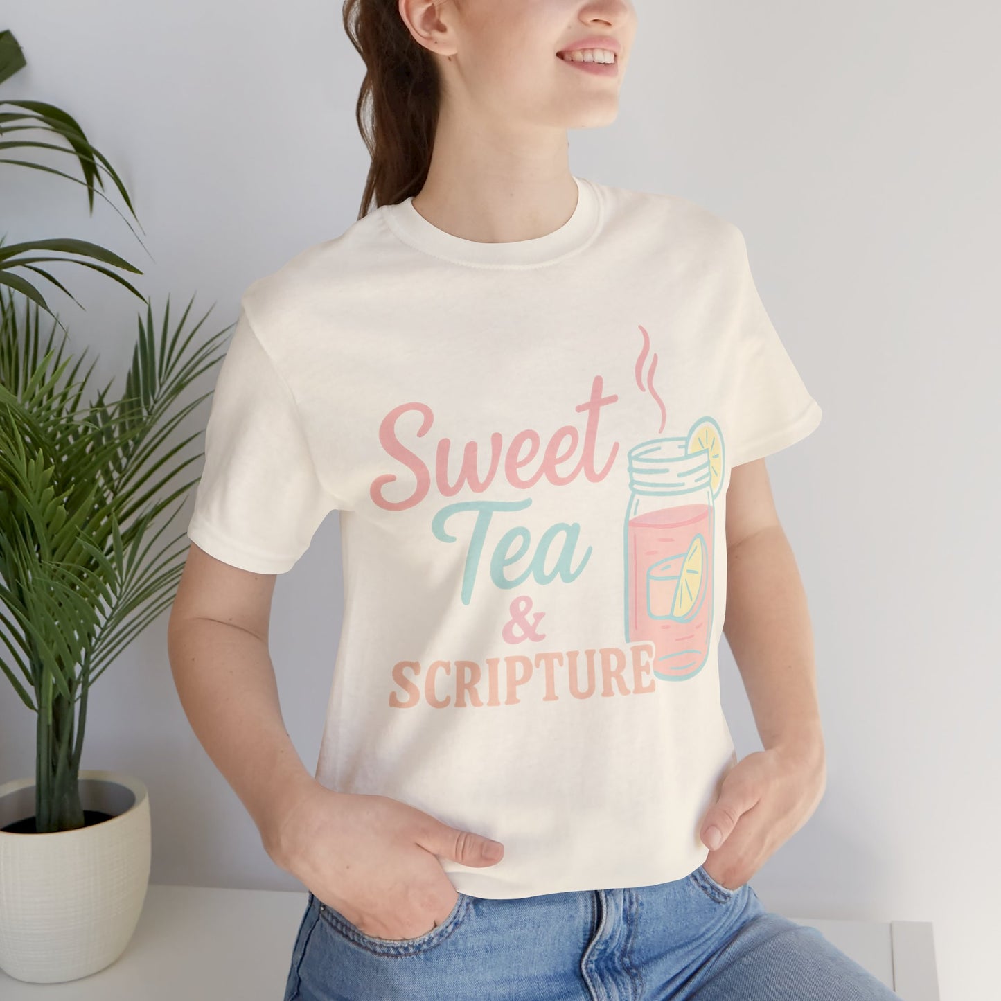 Sweet Tea & Scripture T-Shirt | Pastel Southern Christian Comfort Colors Tee