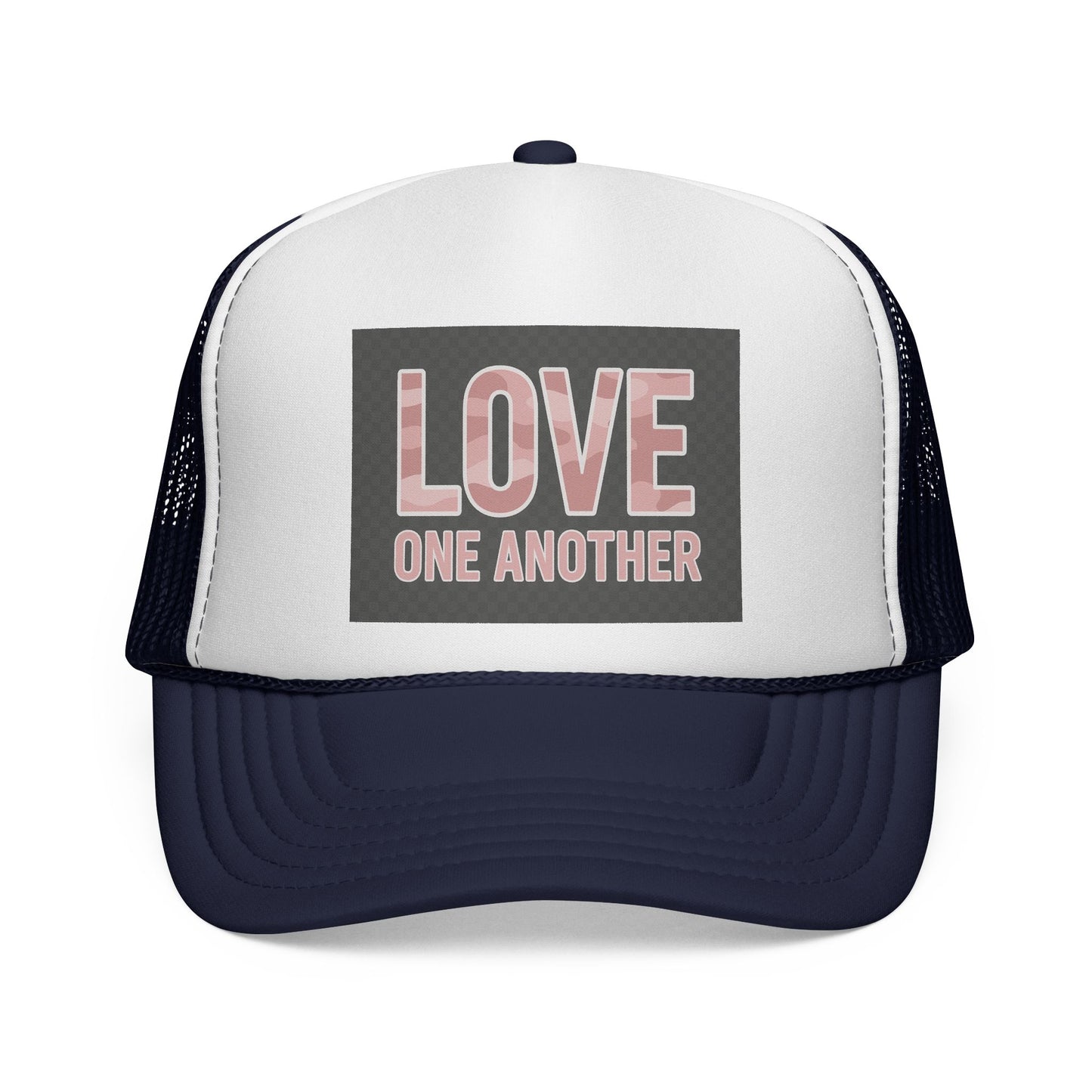 LOVE One Another Christian Trucker Hat – Faith Snapback Cap | Inspirational Jesus Commandment Hat