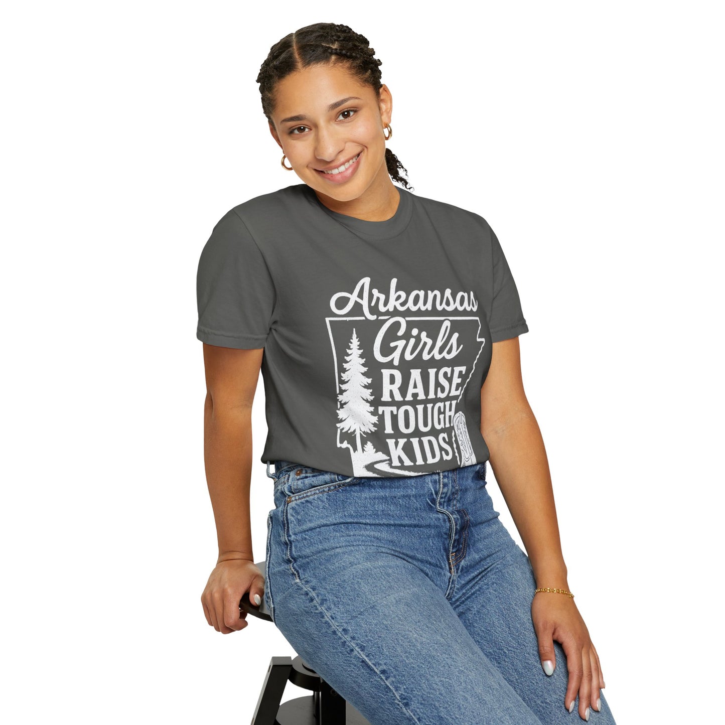 Arkansas Girls Raise Tough Kids Shirt | Southern Mom Pride Tee | Comfort Colors Arkansas Graphic T-Shirt