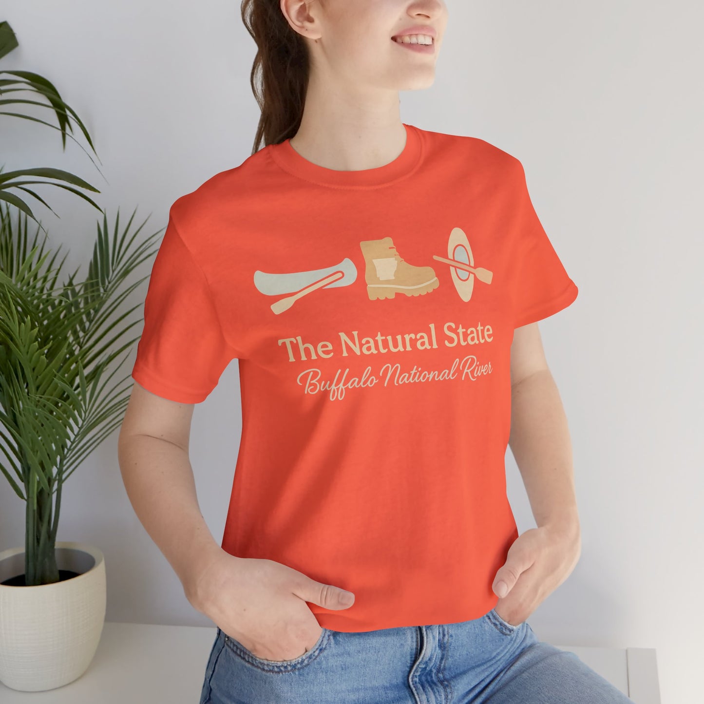 "Adventure Awaits - Hiking & Kayaking Arkansas Tee for Outdoor Enthusiasts"