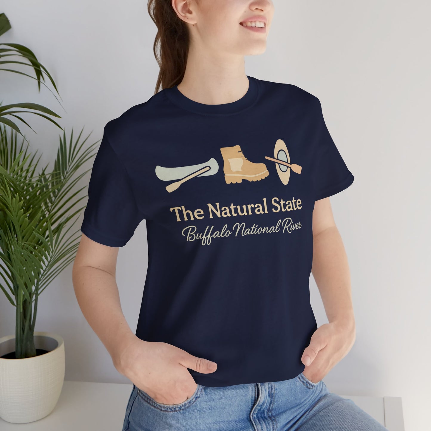 "Adventure Awaits - Hiking & Kayaking Arkansas Tee for Outdoor Enthusiasts"