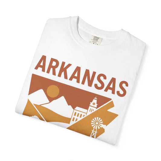 Arkansas State Scene Origami Tee | Geometric Farm & Nature Graphic | Southern Comfort Shirt | Comfort Colors Tee| Comfort Colors® | Rooted South Threads