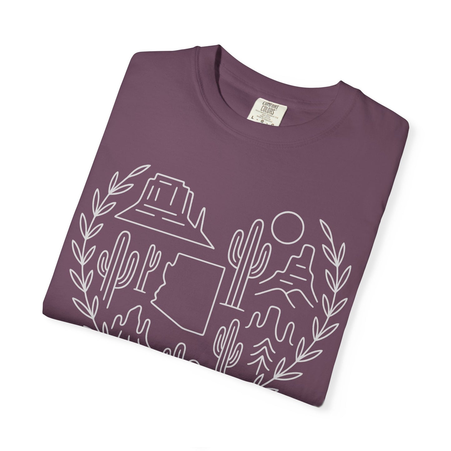 Arizona Landmarks Heart T-Shirt | Grand Canyon, Sedona & Saguaro Comfort Colors Tee