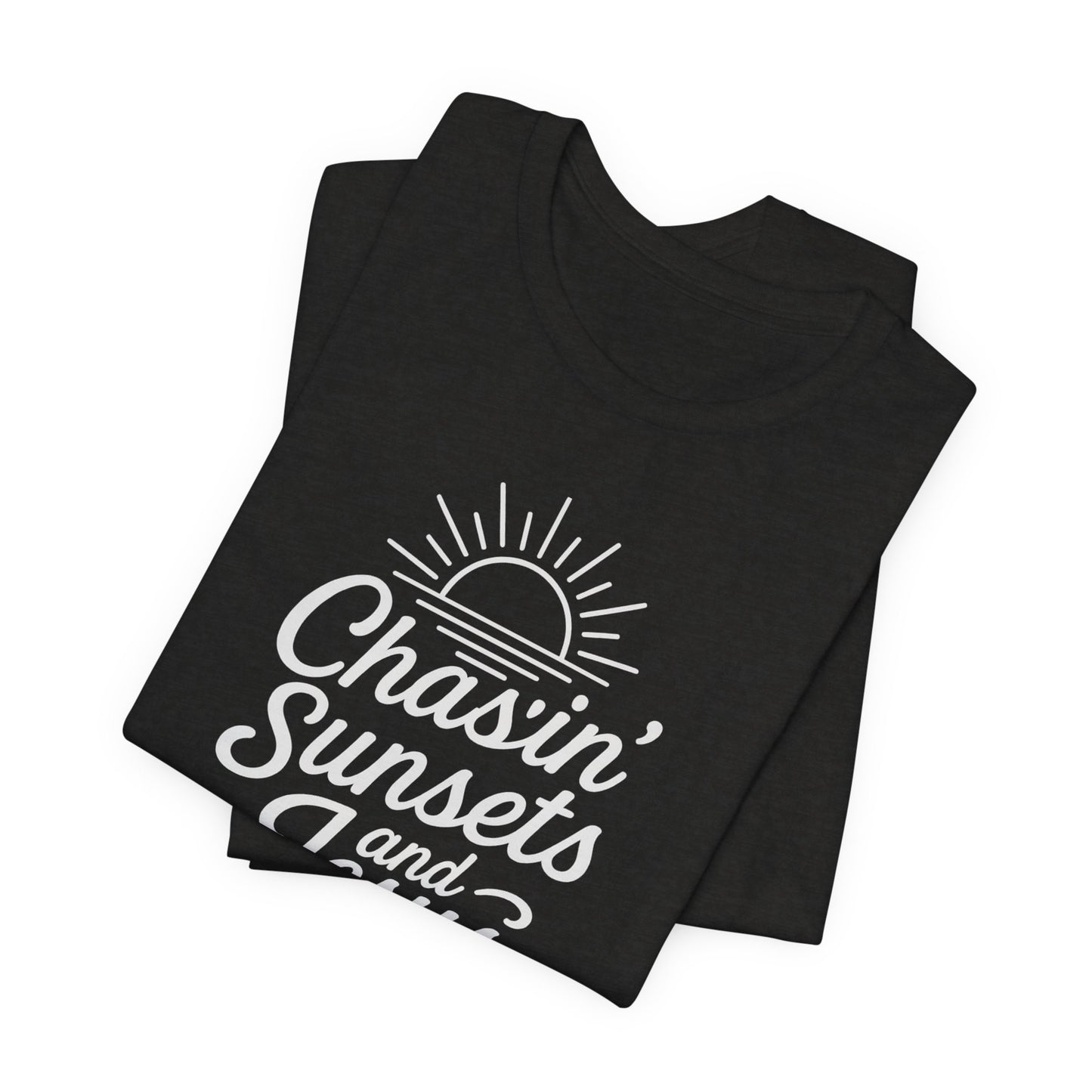 Chasin’ Sunsets and Jesus T-Shirt – Christian Sunset Graphic Tee