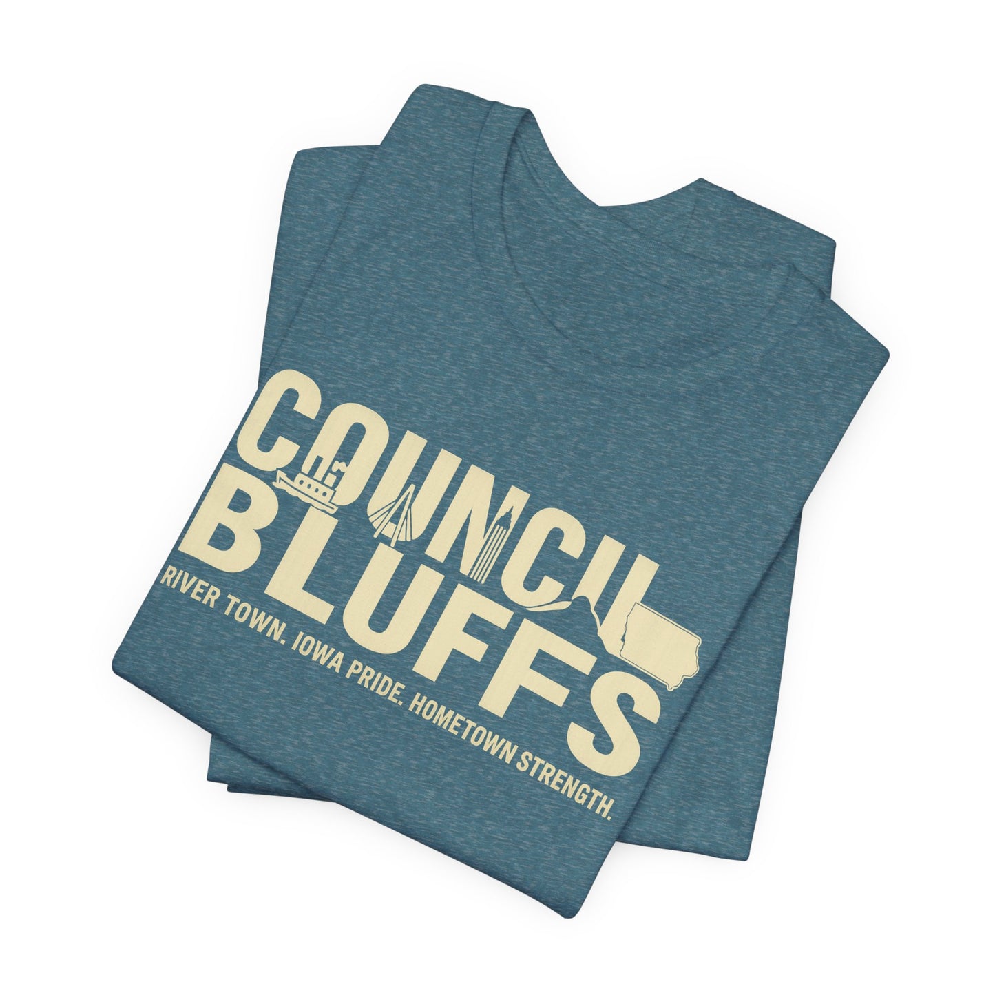 Copy of Council Bluffs Retro T-Shirt – Iowa River Town Pride Tee | Rooted South Threads