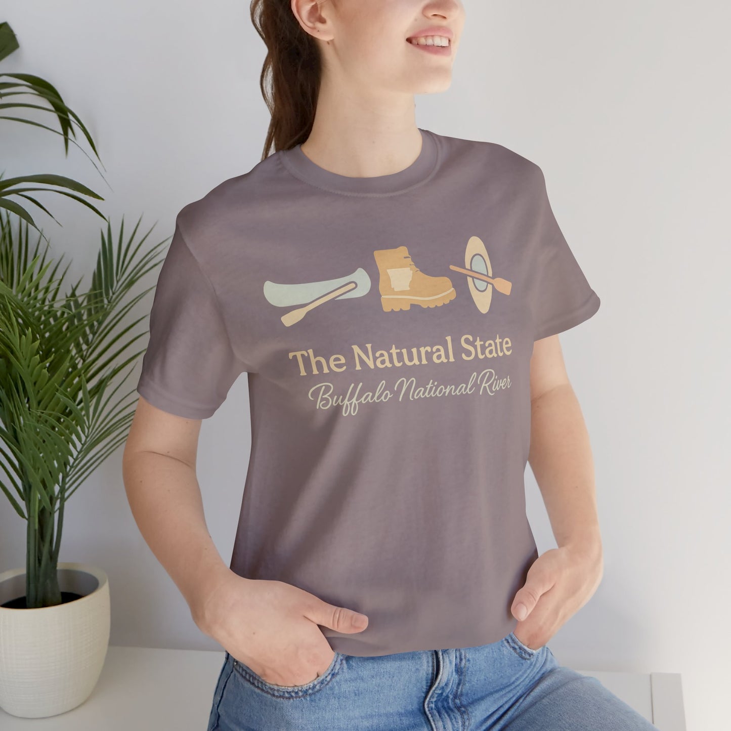 "Adventure Awaits - Hiking & Kayaking Arkansas Tee for Outdoor Enthusiasts"