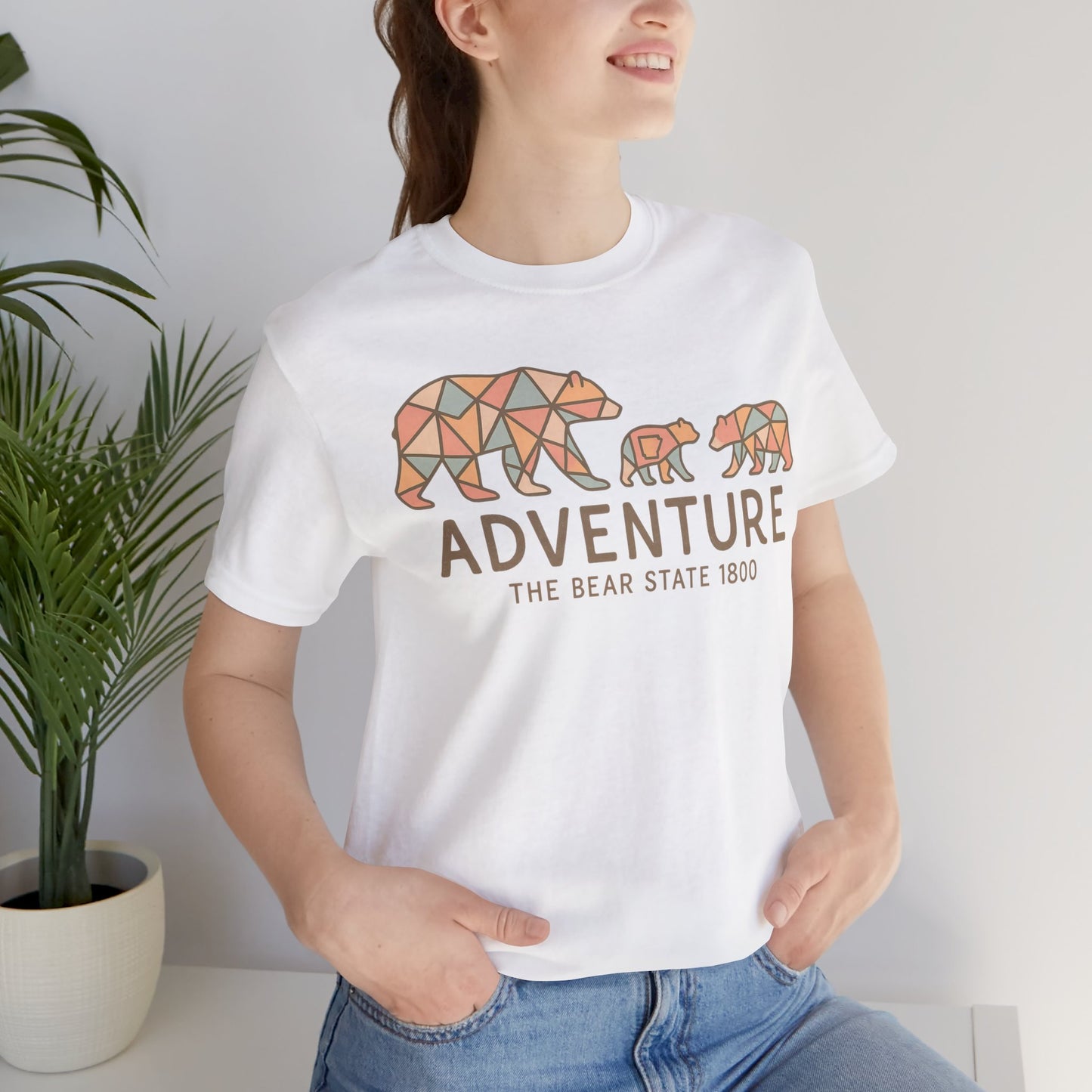 Adventure Bear State Shirt – Geometric Bear Family Tee, The Bear State 1800 Outdoor Shir