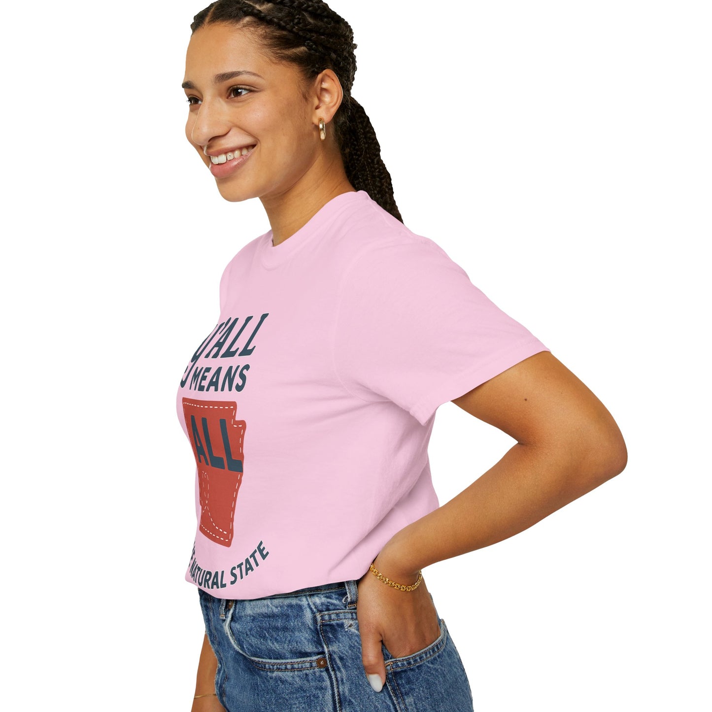 Y’all Means All – Arkansas Inclusion Tee | Natural State Pride Shirt| Comfort Colors Tee| Comfort Colors® | Rooted South Threads