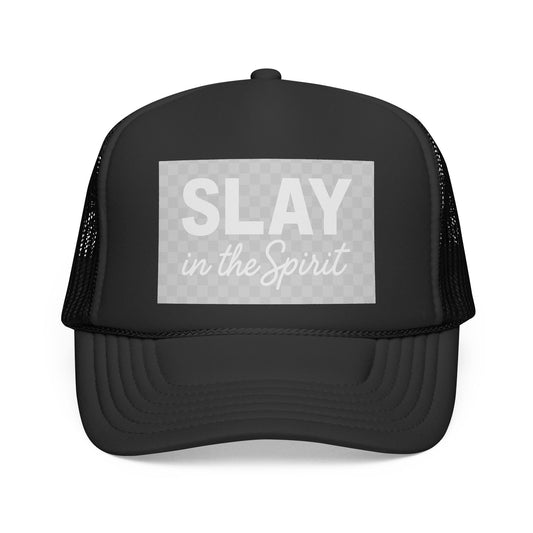 SLAY in the Spirit Christian Hat – Faith Over Fear Trucker Cap for Women | Spiritual Warfare Fashion