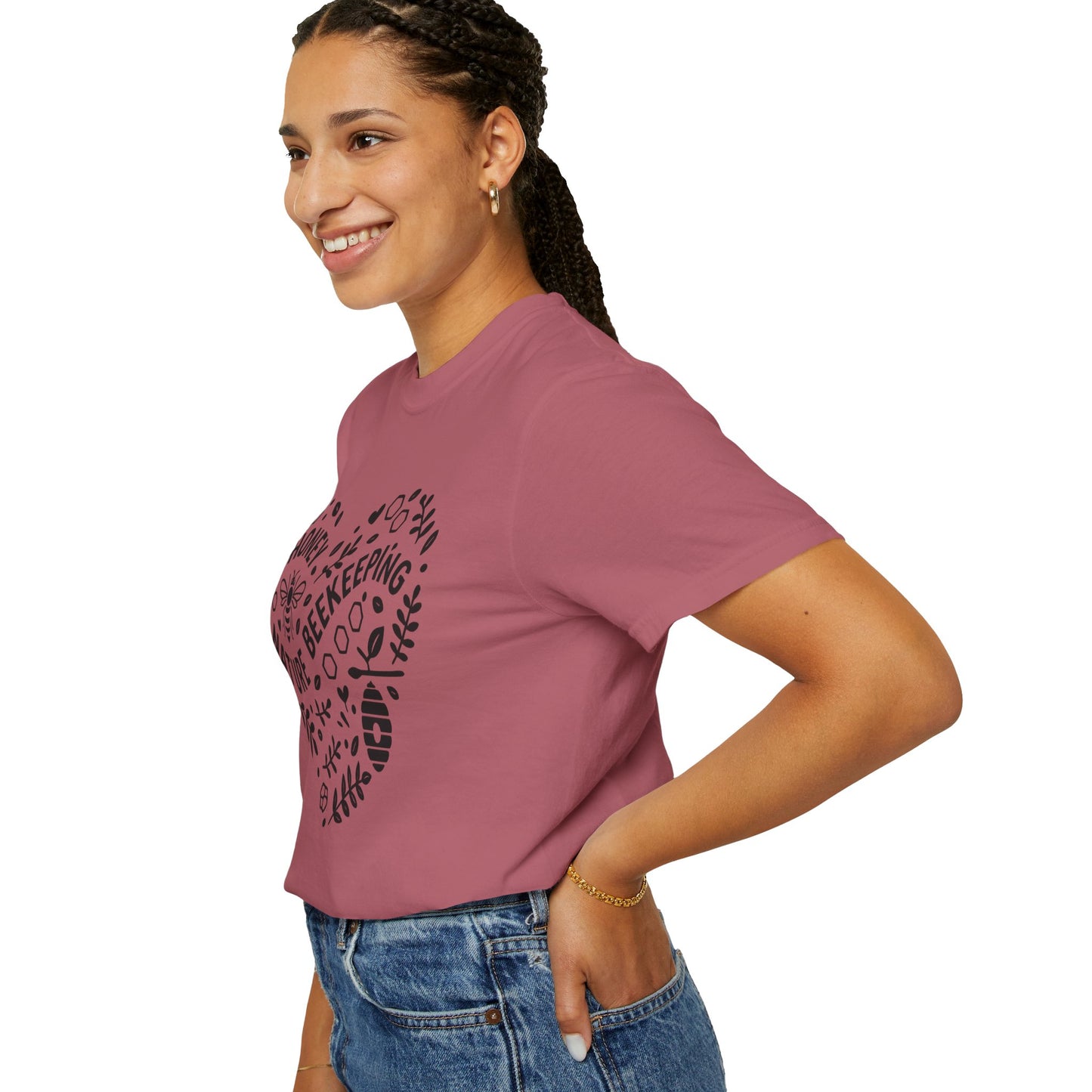 Beekeeping Heart Shirt – Honey Bee Nature Lover Graphic Tee – Sustainable Apiary Comfort Colors Style | Comfort Colors Graphic T-Shirt