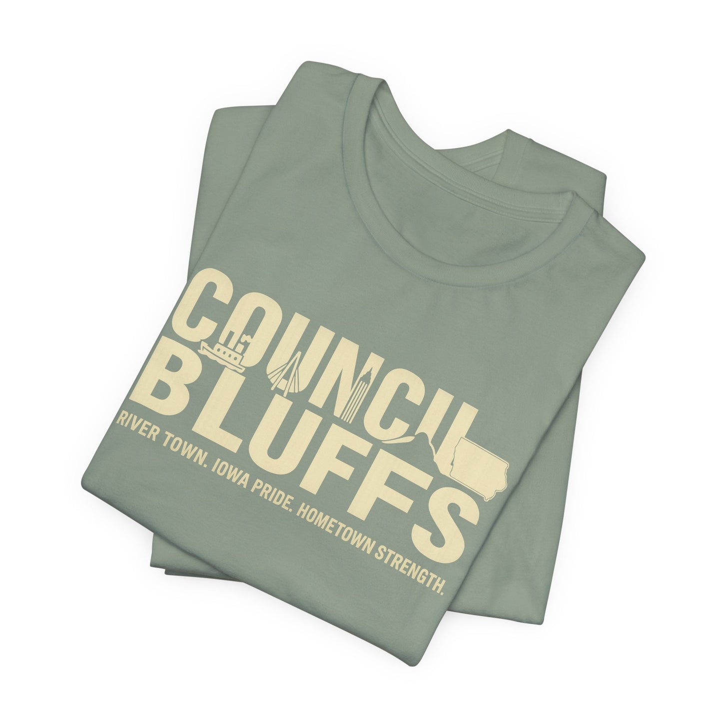 Copy of Council Bluffs Retro T-Shirt – Iowa River Town Pride Tee | Rooted South Threads