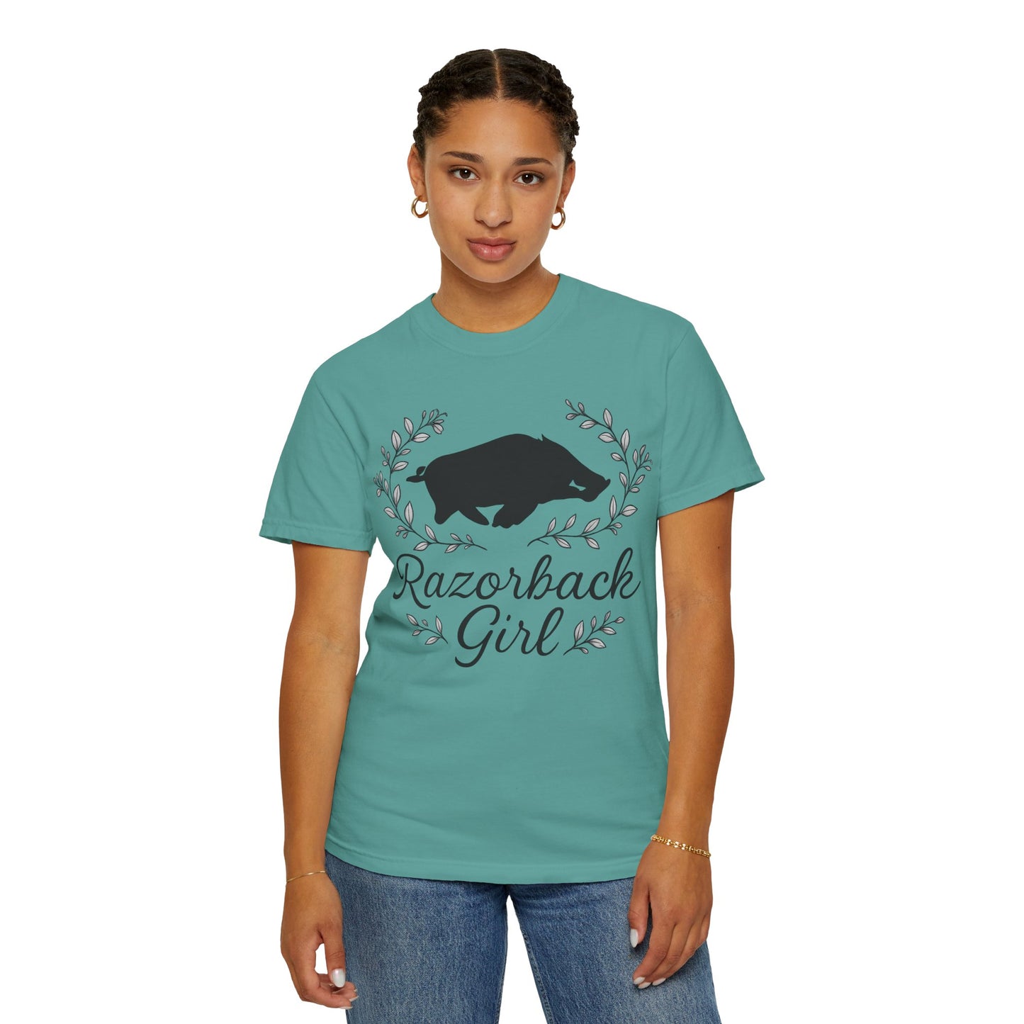 ARKANSAS Razorback Girl Tee – Arkansas Pride Meets Feminine Charm