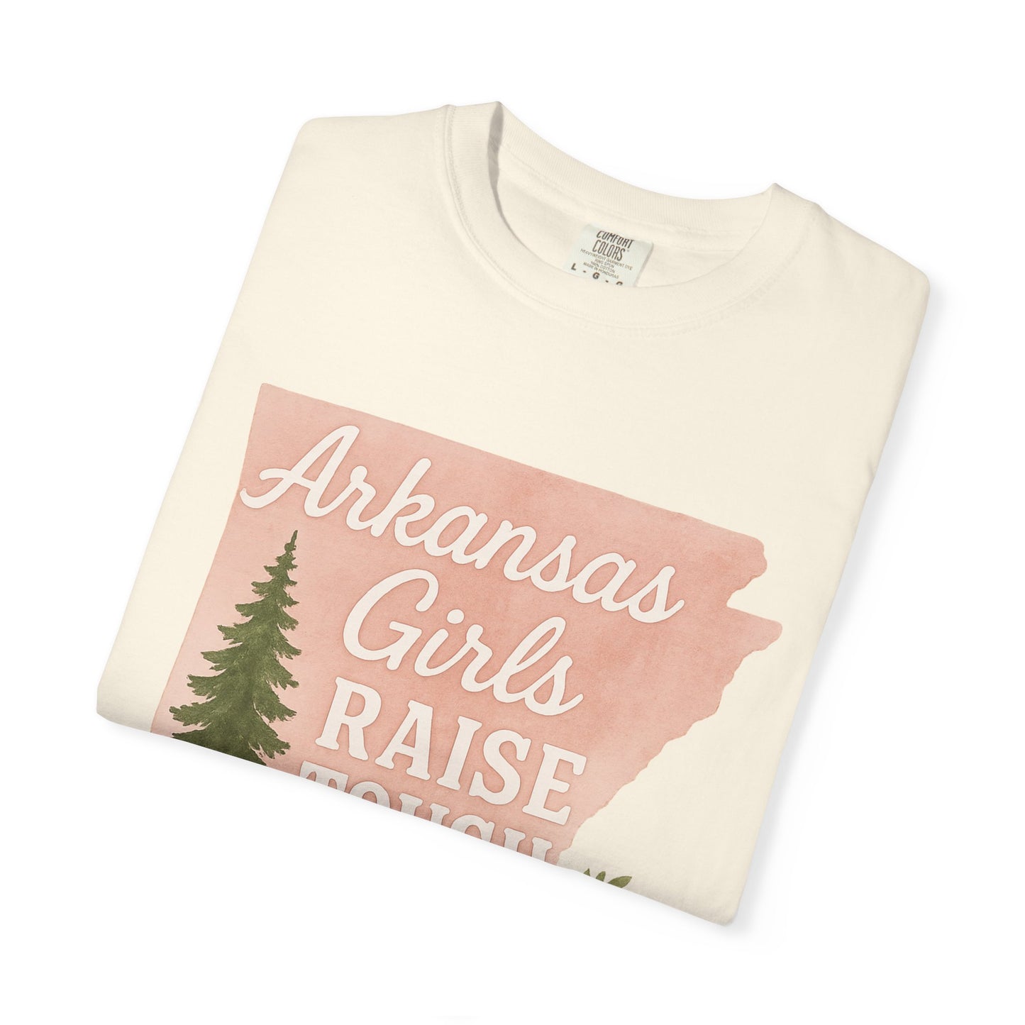 Arkansas Girls Raise Tough Kids Tee | Southern Mom Pride Tee | Comfort Colors Arkansas Graphic T-Shirt