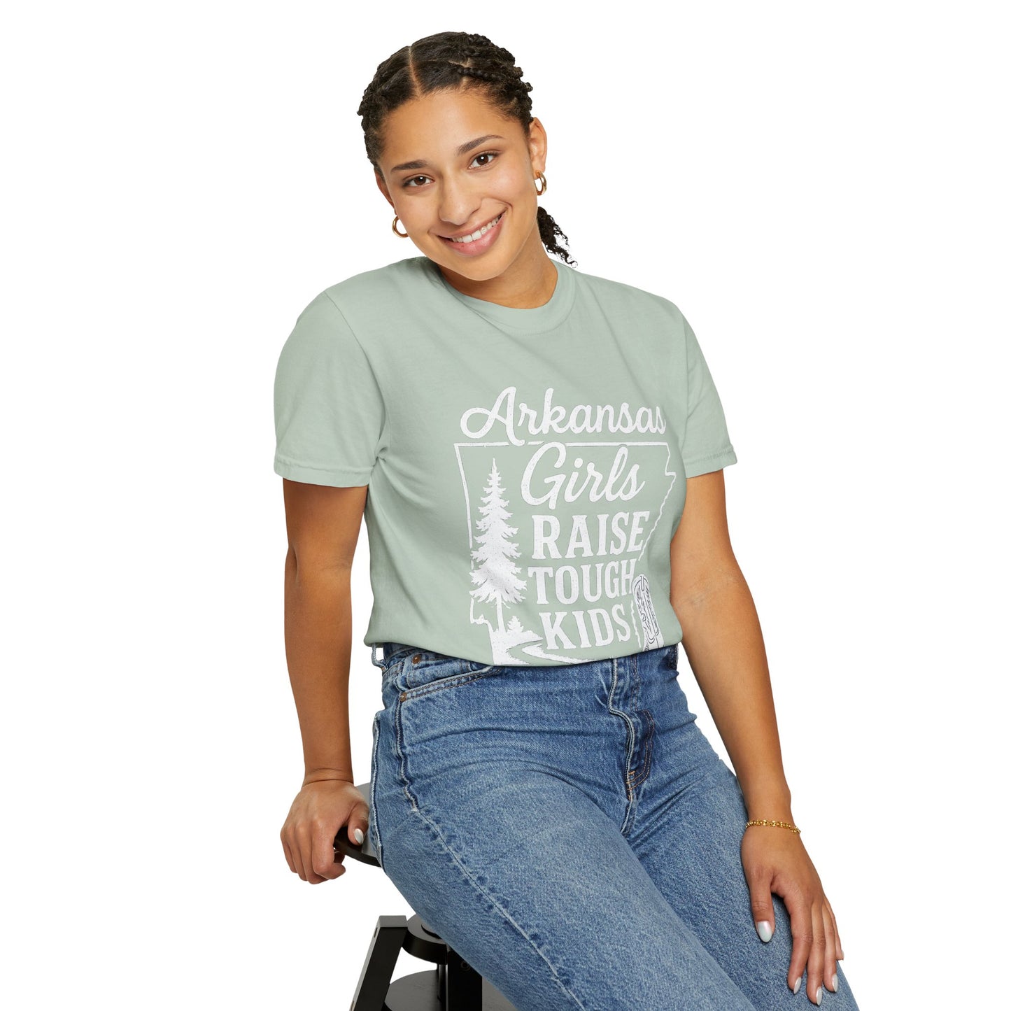 Arkansas Girls Raise Tough Kids Shirt | Southern Mom Pride Tee | Comfort Colors Arkansas Graphic T-Shirt