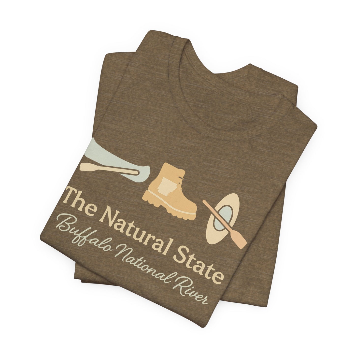 "Adventure Awaits - Hiking & Kayaking Arkansas Tee for Outdoor Enthusiasts"