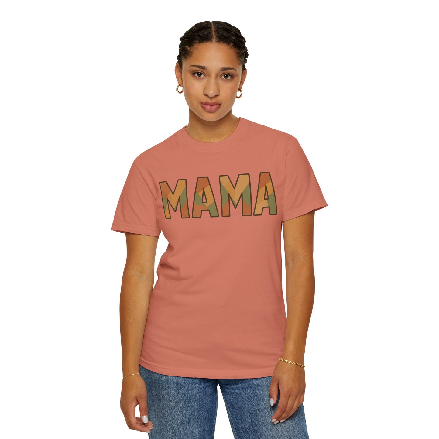 Geometric MAMA Shirt – Comfort Colors 1717 – Trendy Mom T-Shirt, Retro Mama Tee, Motherhood Graphic Tee, Stylish Mom Gift