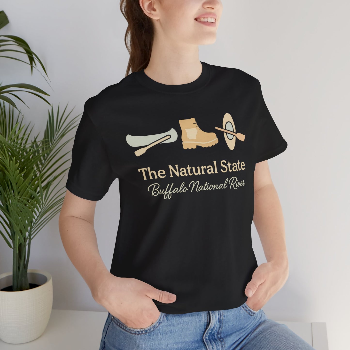 "Adventure Awaits - Hiking & Kayaking Arkansas Tee for Outdoor Enthusiasts"