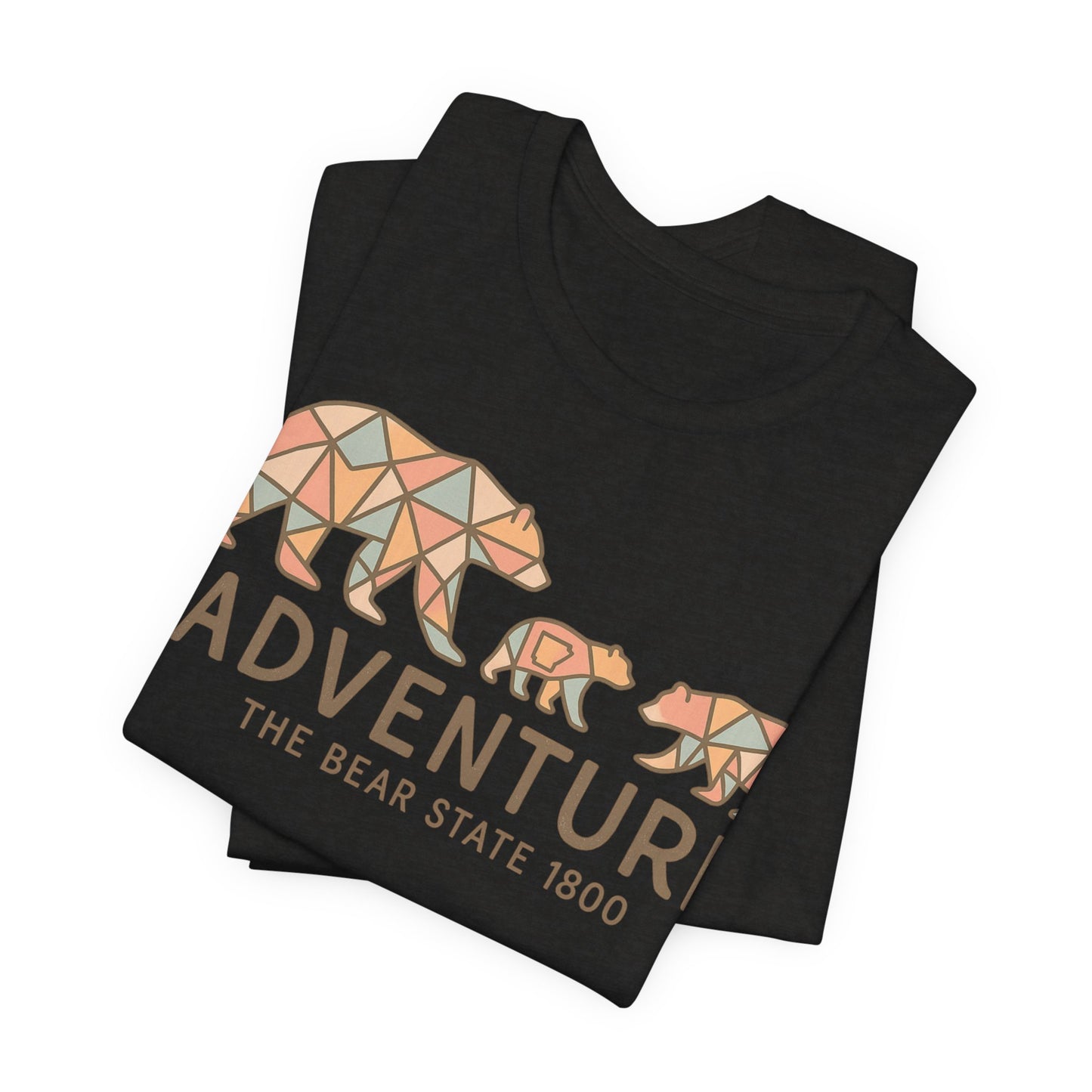 Adventure Bear State Shirt – Geometric Bear Family Tee, The Bear State 1800 Outdoor Shir