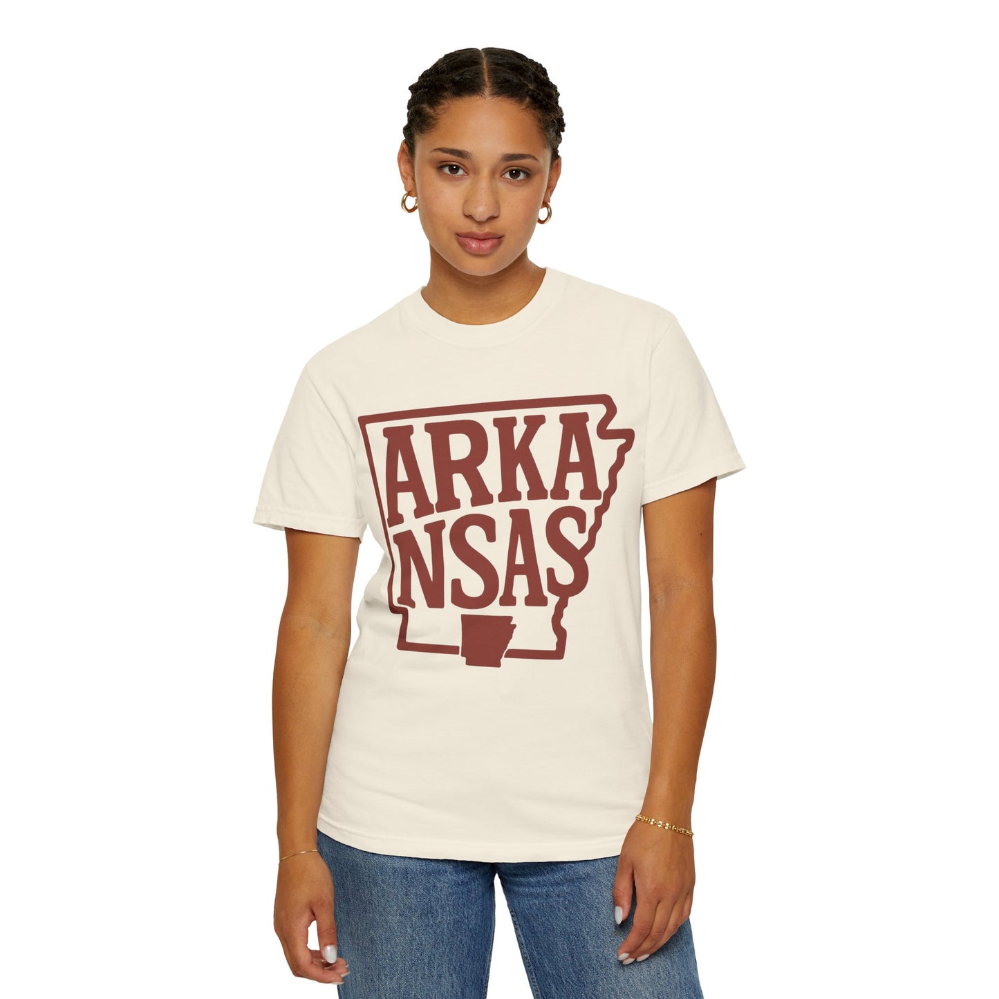 ARKANSAS Block Letter Tee – Rooted South Threads | Comfort Colors® | Rooted South Threads