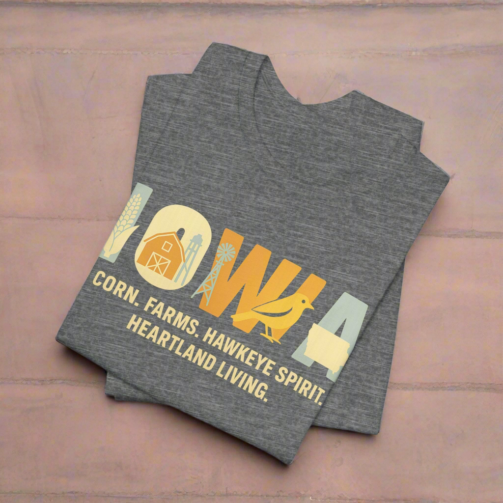 Iowa Retro Graphic T-Shirt – Corn, Farms, and Hawkeye Spirit Shirt | Rooted South Threads